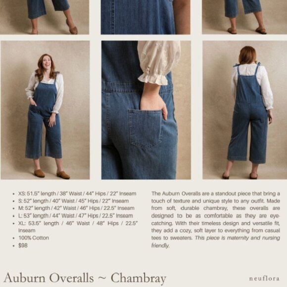Auburn Overalls-Chambray-March 2025 Collection - Picture 2 of 6